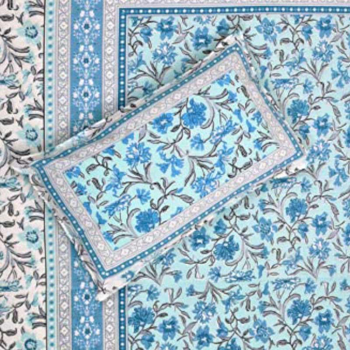 Buy Folk Floral Fiesta Bedsheet - Blue at Vaaree online | Beautiful Bedsheets to choose from