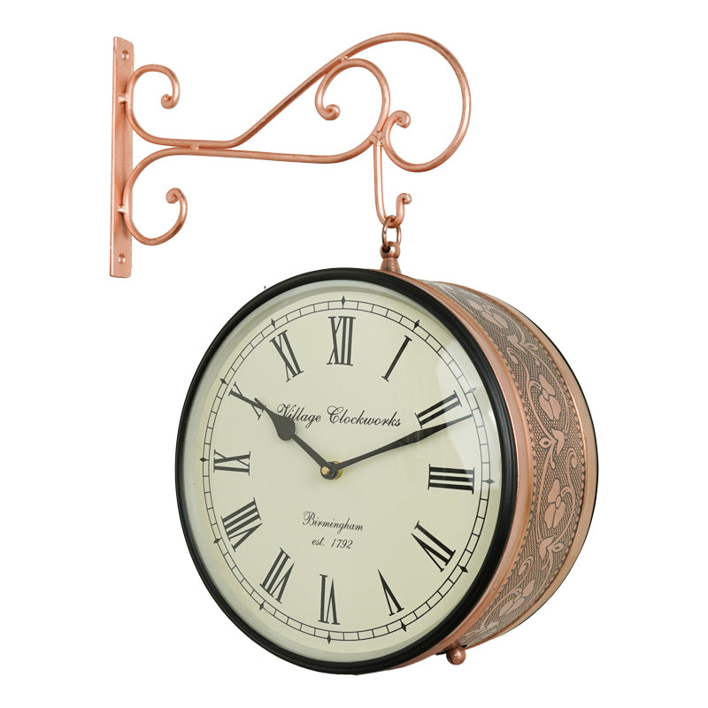 Buy Numaera Double Sided Vintage Station Clock - Copper Wall Clock from Vaaree