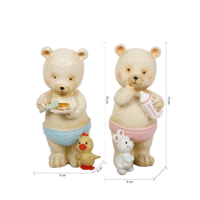 Buy Madagascar Bear Figurine - Set Of Two at Vaaree online | Beautiful Showpieces to choose from
