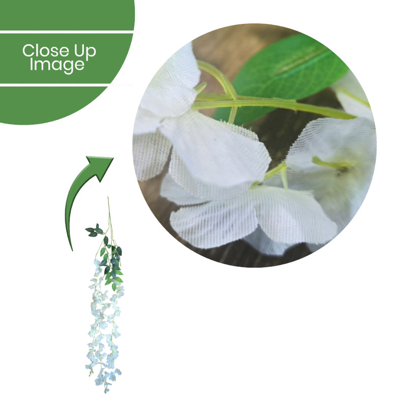 Buy Wisteria Masakali Vine - White - Set Of Six Artificial Flowers from Vaaree