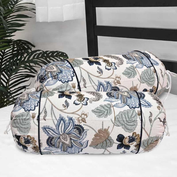 Buy Buttercups Bolster Cover (Blue) - Set Of Two at Vaaree online | Beautiful Bolster Covers to choose from