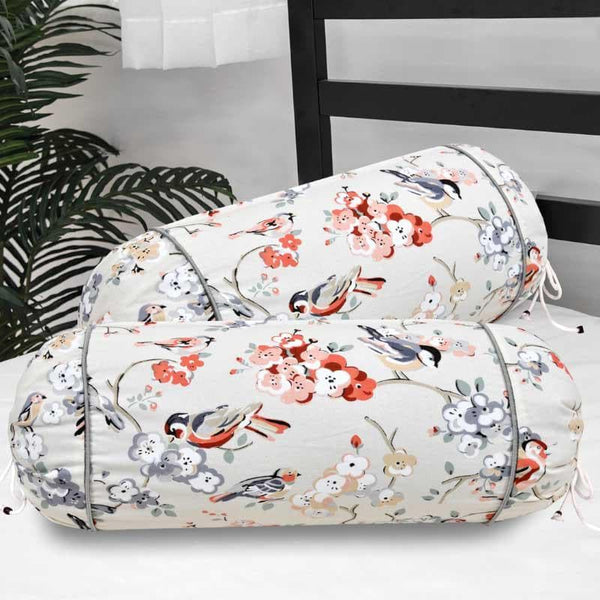Buy Qudrat Bolster Cover (Beige) - Set Of Two at Vaaree online | Beautiful Bolster Covers to choose from
