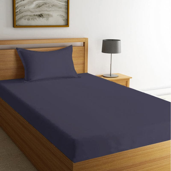 Buy Lush Lavish Solid Bedsheet - Navy Blue at Vaaree online | Beautiful Bedsheets to choose from