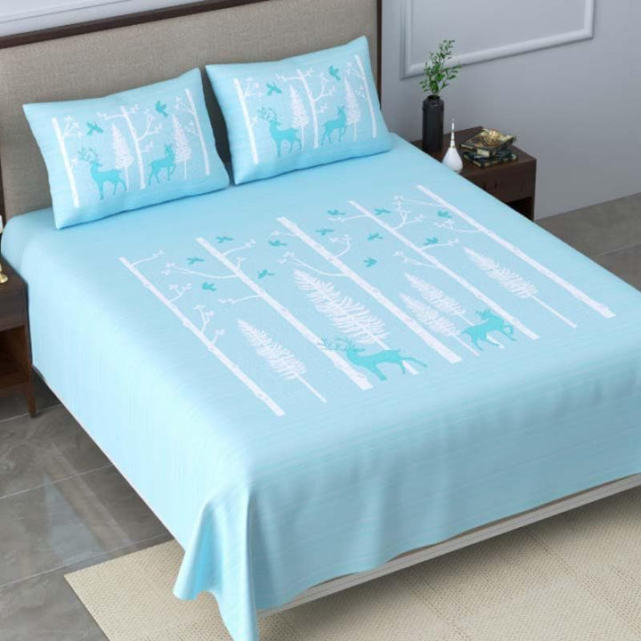 Buy Winkin' and Blinkin' Bedsheet - Blue at Vaaree online | Beautiful Bedsheets to choose from