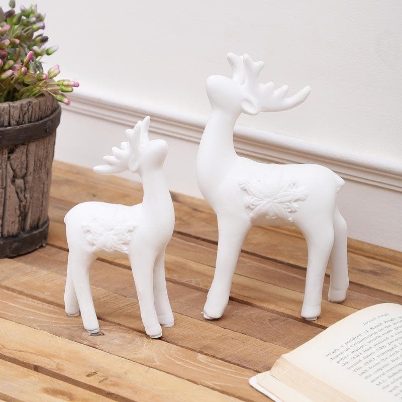 Buy White Reindeer Statue - Set Of Two at Vaaree online | Beautiful Showpieces to choose from