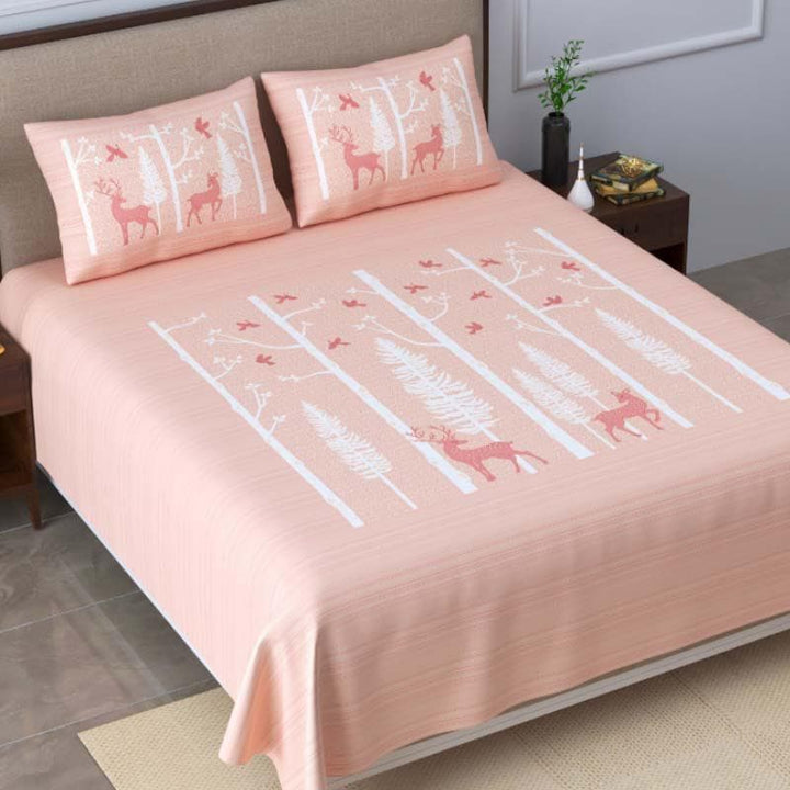 Buy Winkin' and Blinkin' Bedsheet - Pink at Vaaree online | Beautiful Bedsheets to choose from