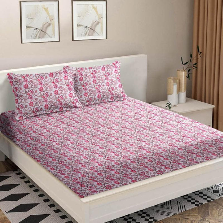 Buy Pink Adley Bedsheet at Vaaree online | Beautiful Bedsheets to choose from