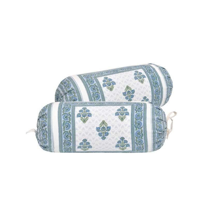 Buy Tarini Ethnic Printed Bolster Cover (Blue) - Set Of Two at Vaaree online | Beautiful Bolster Covers to choose from