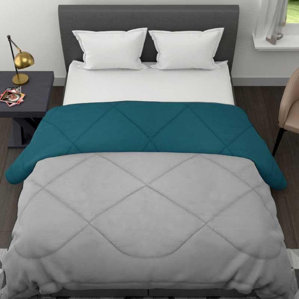 Buy Timberly Double Comforter - Teal & Grey at Vaaree online | Beautiful Comforters & AC Quilts to choose from