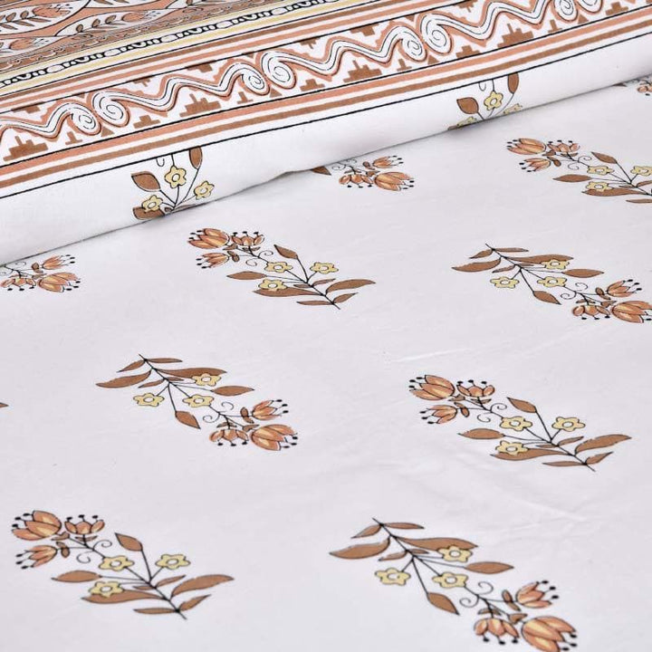 Buy Floral Flair Bedsheet - Orange at Vaaree online | Beautiful Bedsheets to choose from