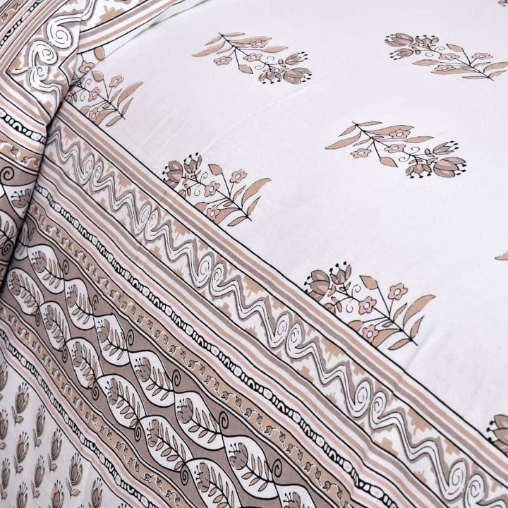 Buy Floral Flair Bedsheet - Brown at Vaaree online | Beautiful Bedsheets to choose from