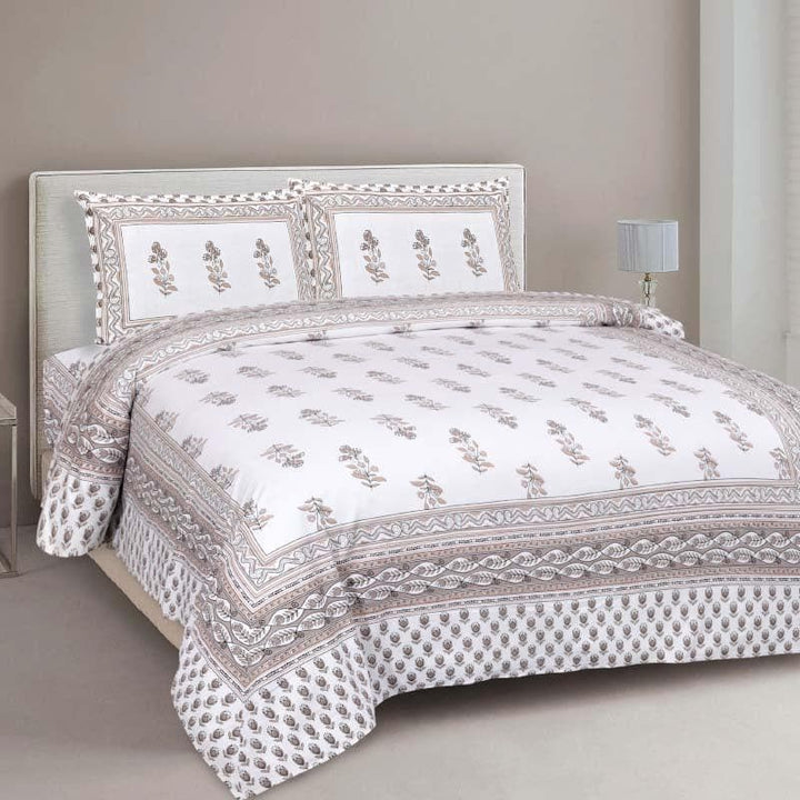 Buy Floral Flair Bedsheet - Brown at Vaaree online | Beautiful Bedsheets to choose from