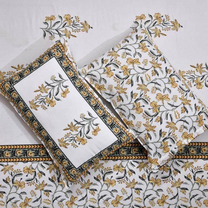 Buy Blossom Bash Bedsheet - Yellow at Vaaree online | Beautiful Bedsheets to choose from