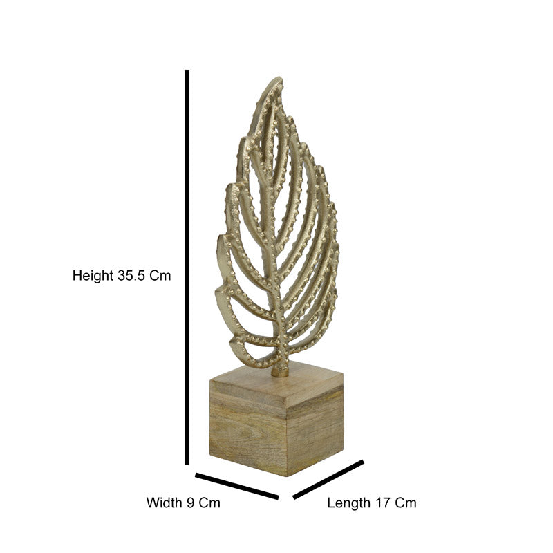 Buy The Leafy Lestora Showpiece - Gold Showpieces from Vaaree