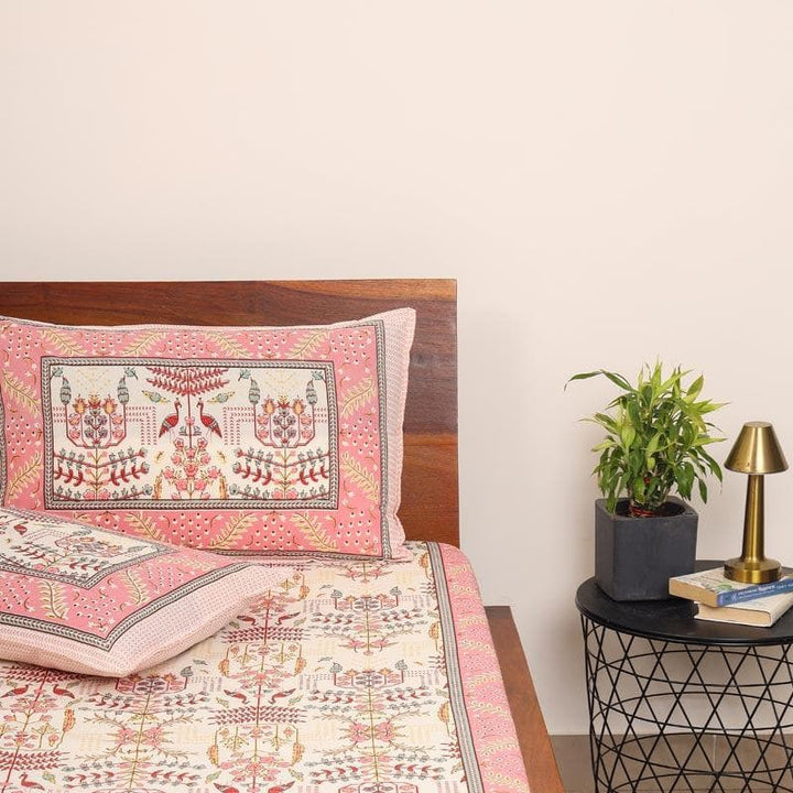 Buy Utopia Jaipuri Bedsheet - Pink at Vaaree online | Beautiful Bedsheets to choose from