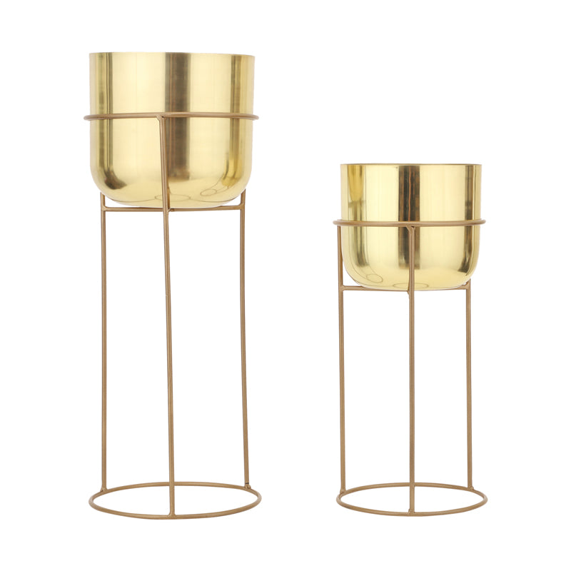 Buy Milara Allure Planter (Gold) - Set Of Two Pots & Planters from Vaaree