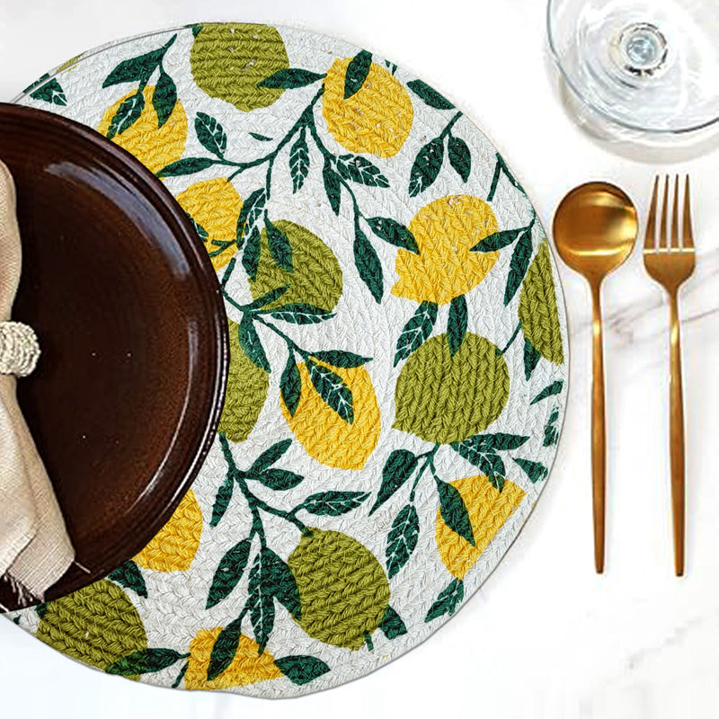 Table Mat - Fruity Farm Placemat - Green & Yellow