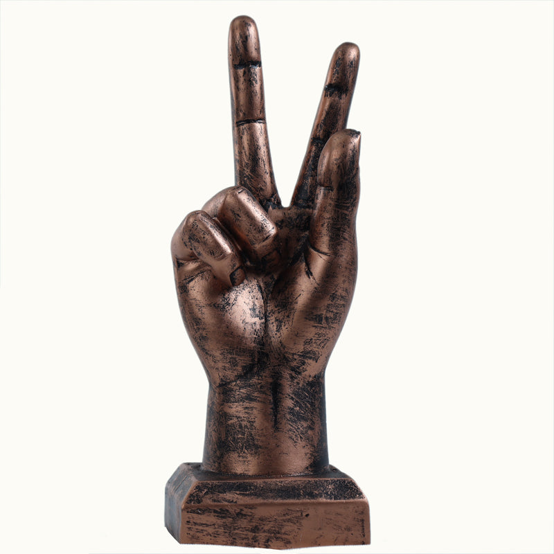 Buy Victory Sign Showpiece - Brown Showpieces from Vaaree