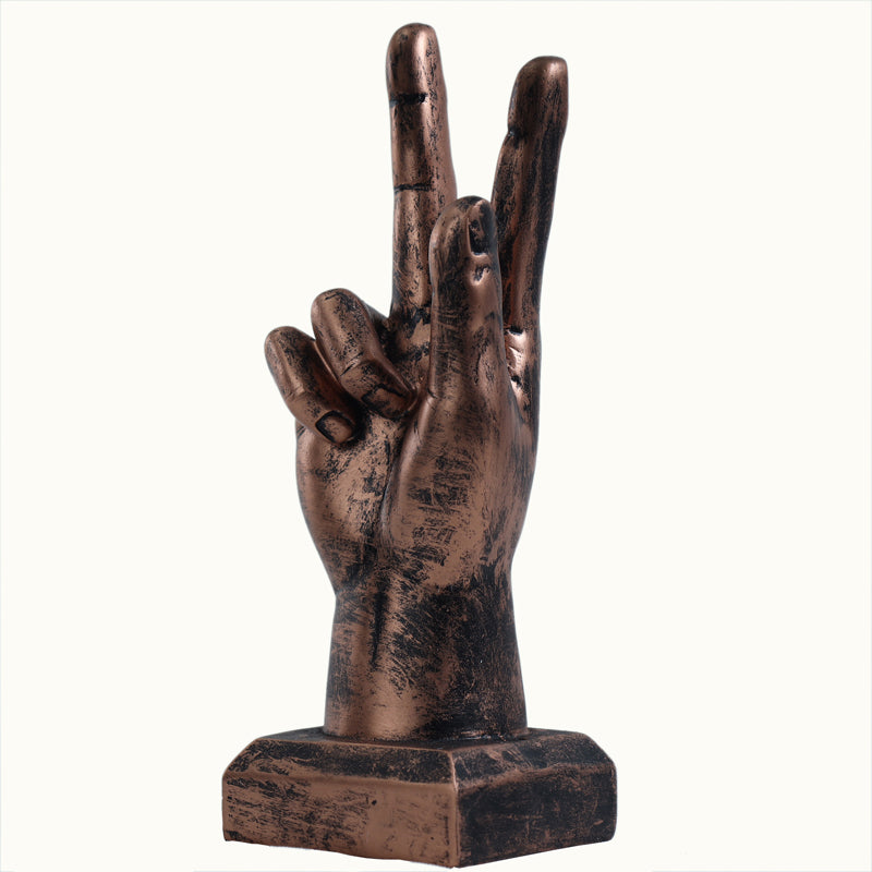 Buy Victory Sign Showpiece - Brown Showpieces from Vaaree