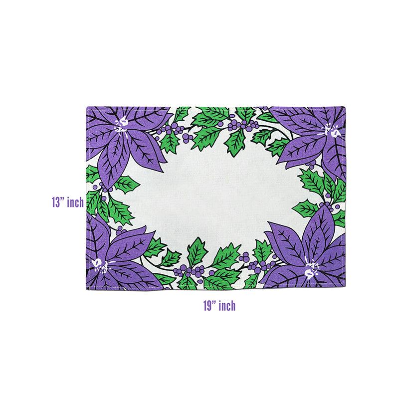 Buy Acora Floral Placemat (Purple) - Set of Four Table Mats from Vaaree