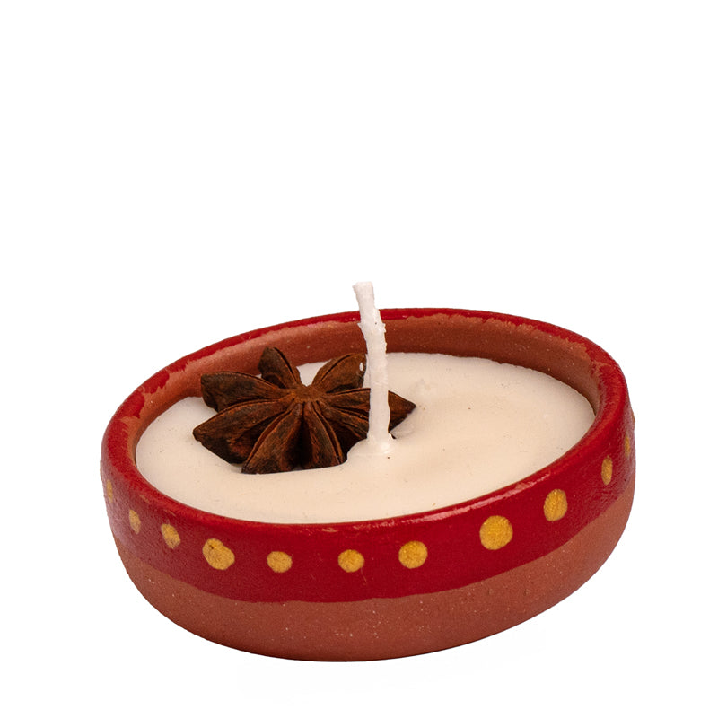 Buy Miya Handpainted Cinnamon Scented Candle - Set Of Two Candles from Vaaree