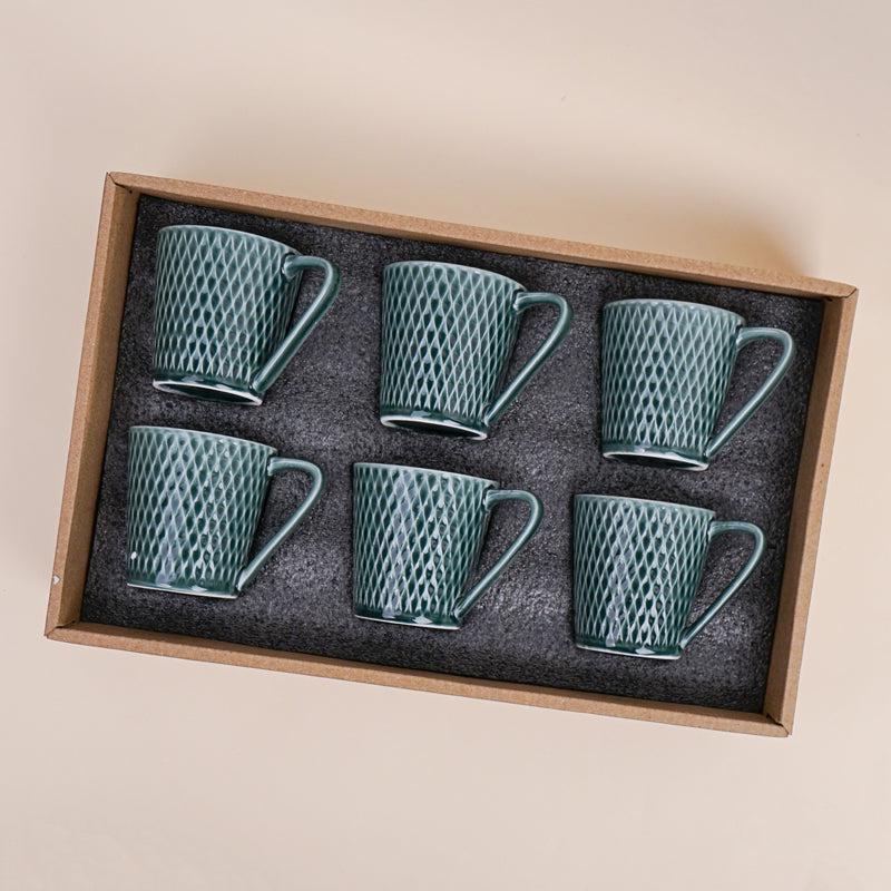 Buy Bruna Green Cup (180 ML) - Set Of Six Mug from Vaaree