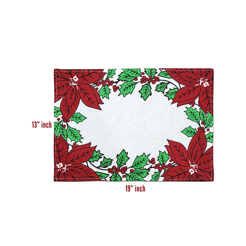 Buy Acora Floral Placemat (Red) - Set of Eight Table Mats from Vaaree