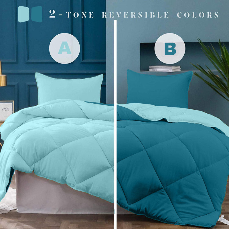 Buy Nihara Reversible Comforter - Aqua & Turquoise Comforters & AC Quilts from Vaaree