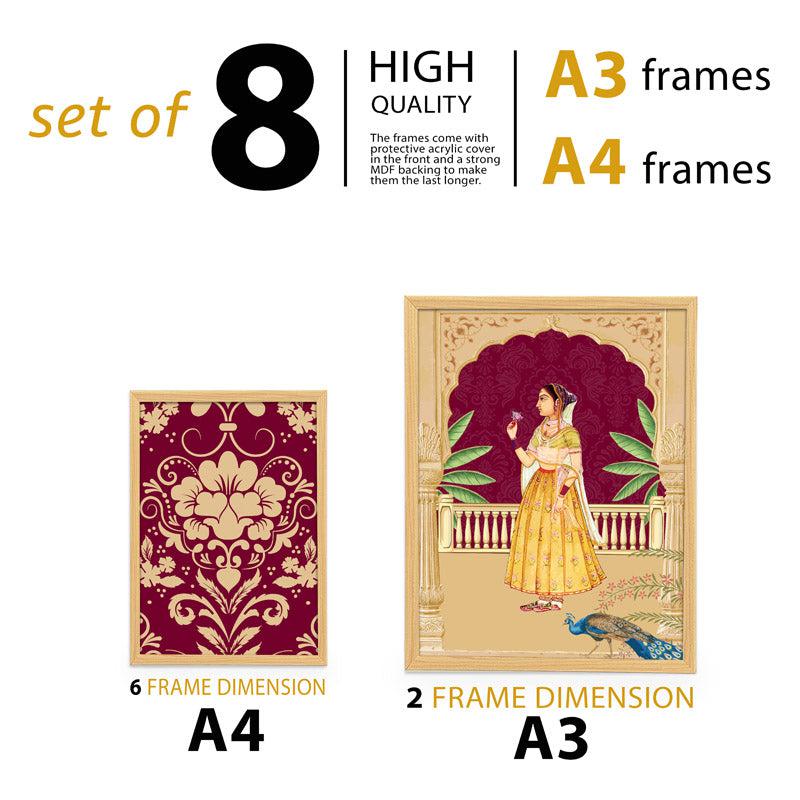 Buy The Mughal Durbaar Wall Art - Set Of Eight Wall Art & Paintings from Vaaree