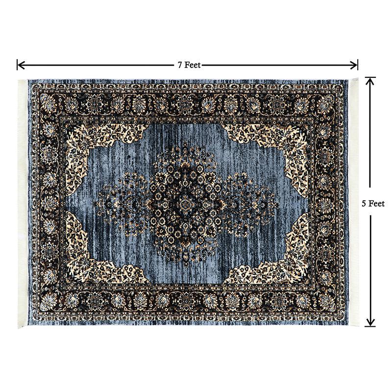 Buy Taaviya Ethnic Carpet - Blue Carpet from Vaaree