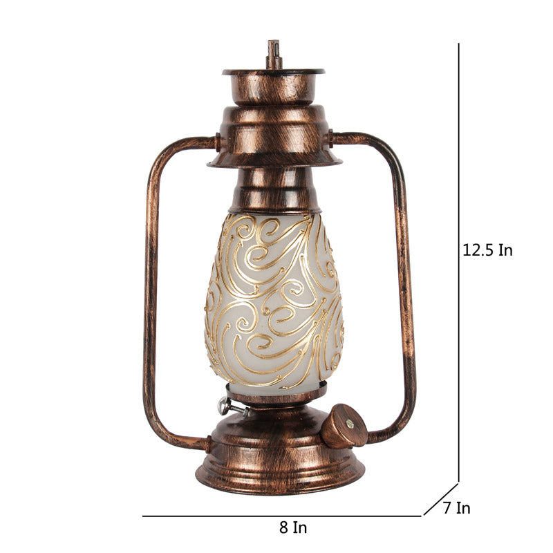 Buy Saagar Mosaic Lantern Table Lamp - Copper Table Lamp from Vaaree