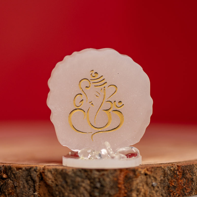 Buy Ganesha Agate Showpiece - Pink Showpieces from Vaaree