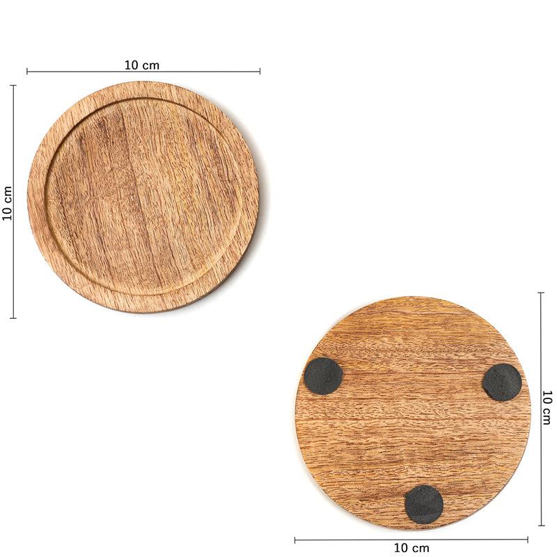 Buy Sova Mangowood Coaster - Set Of Six Coasters from Vaaree