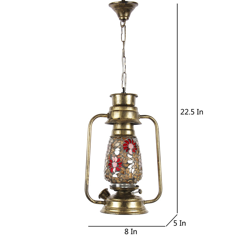 Buy Phoolkari Mosaic Lantern Ceiling Lamp - Gold Ceiling Lamp from Vaaree