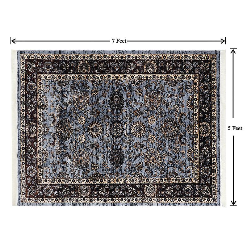 Buy Aavni Flora Carpet - Blue Carpet from Vaaree