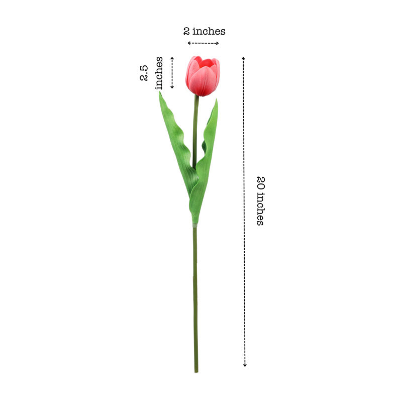 Buy Faux Realistic Tulip Flower Stick (Pink) - Set Of Five Artificial Flowers from Vaaree