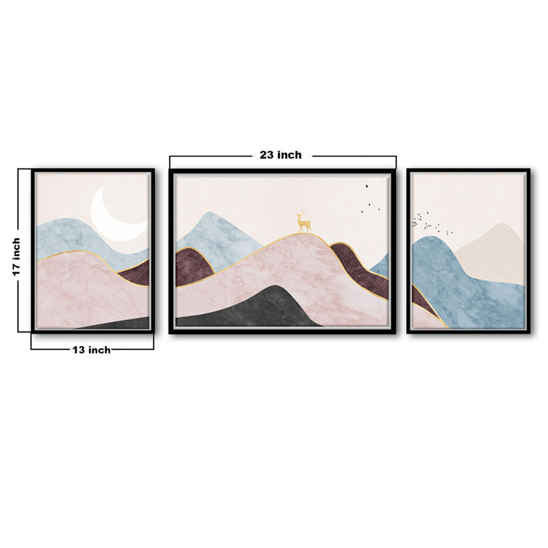 Buy Sonj Wall Art - Set Of Three Wall Art & Paintings from Vaaree