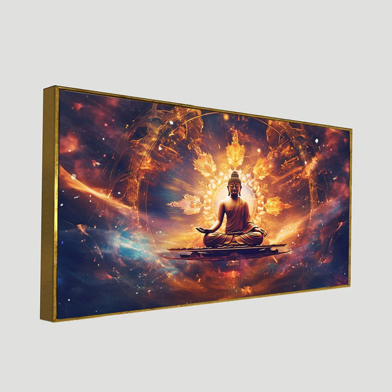 Buy Buddha Serene Aura Wall Painting With Frame Wall Art & Paintings from Vaaree