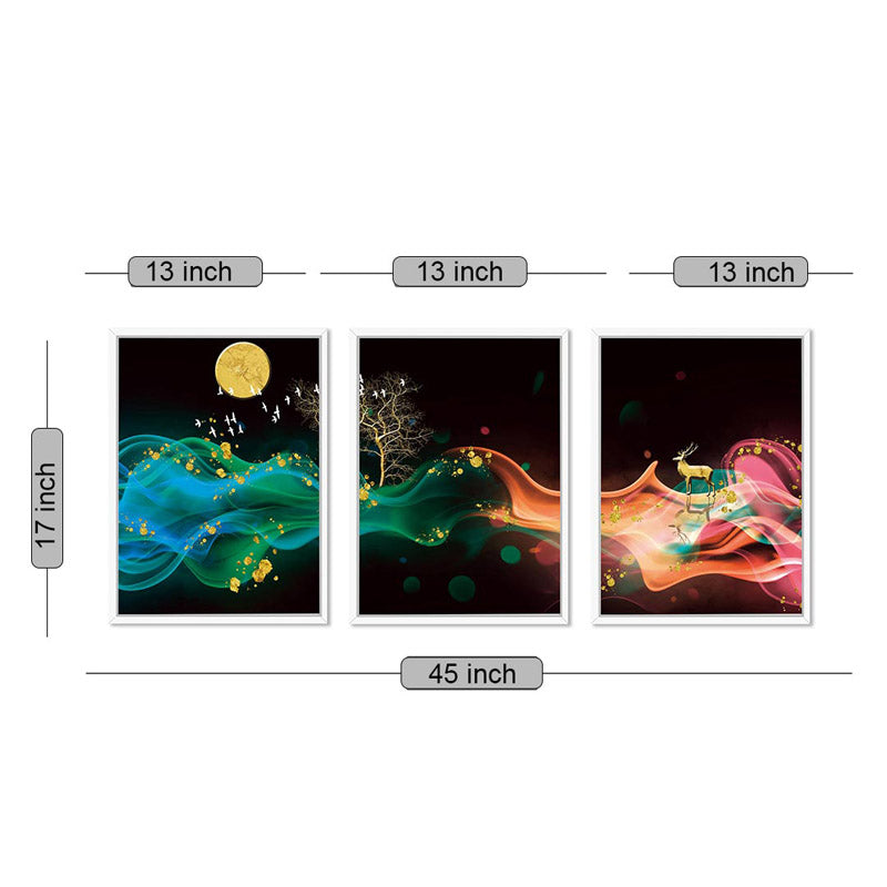 Buy Pure Magic Wall Art - Set Of Three Wall Art & Paintings from Vaaree