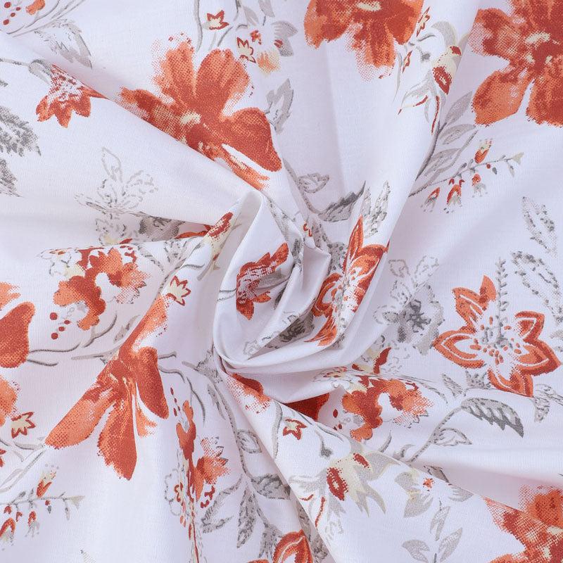 Buy Jumina Floral Printed Bedsheet - Orange Bedsheets from Vaaree