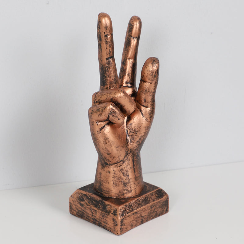 Buy Victory Sign Showpiece - Brown Showpieces from Vaaree