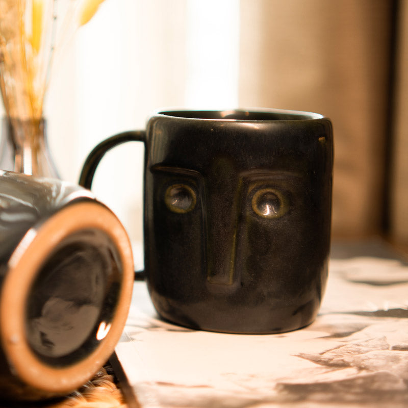 Buy Boho Black Mug (300 Ml) - Set Of Two Mug from Vaaree