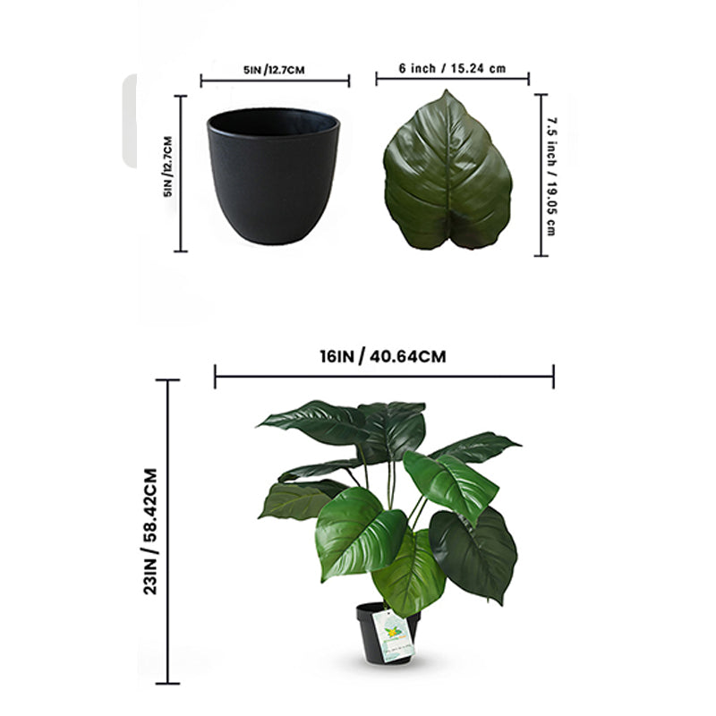 Buy Faux Everlasting Congo Philodendron Plant With Pot - 58 Cms Artificial Plants from Vaaree