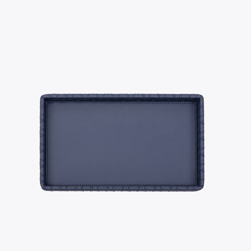 Buy Lorae Vegan Leather Bathroom Tray - Navy Blue Accessories & Sets from Vaaree