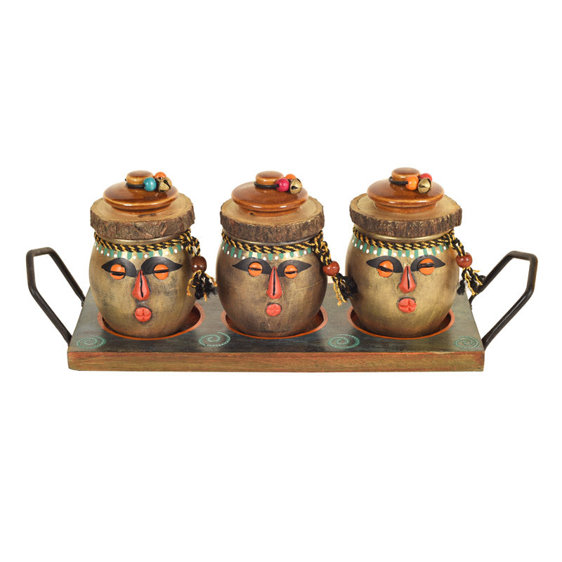 Buy Bhiva Handcrafted Condiment Set - Four Piece Set Jar from Vaaree