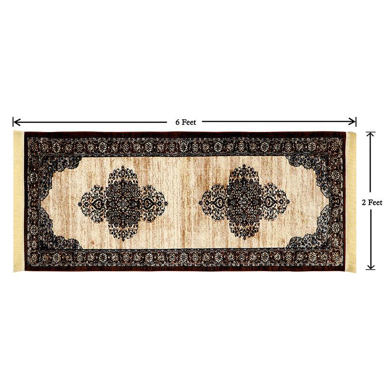 Buy Taaviya Ethnic Runner Rug - Beige & Brown Runner Rug from Vaaree