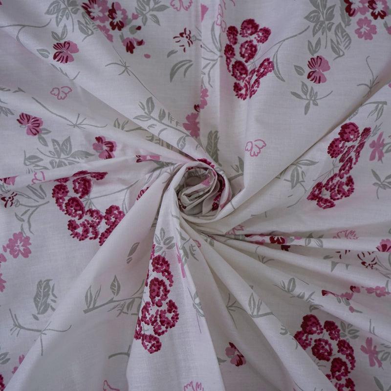 Buy Nivara Floral Bedsheet - White & Pink Bedsheets from Vaaree