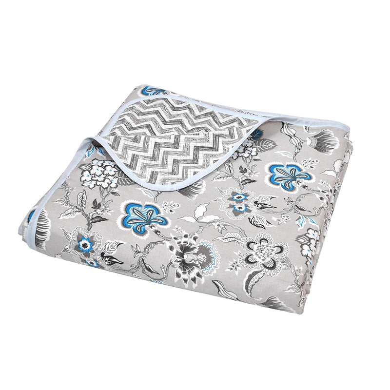 Buy Abhi Cotton Dohar (Blue & Grey) - 180 Gsm Dohars from Vaaree