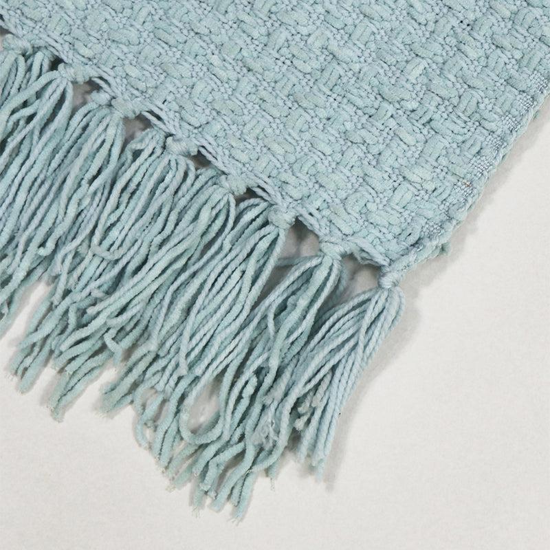 Buy Cozy Loom Throw - Light Blue Throws from Vaaree