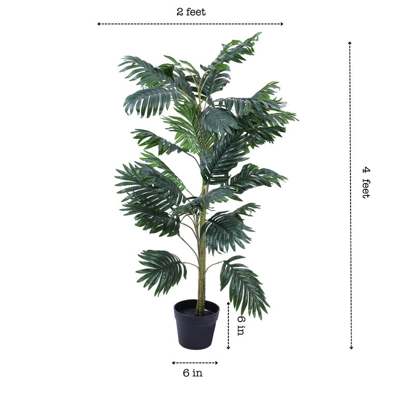 Buy Faux Areca Palm Plant With Pot - 3.9 Feet Artificial Plants from Vaaree